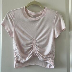 NWOT Free People Movement Pink Ruched Crop Top